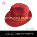 Pink Paper Fedora Hat For Women